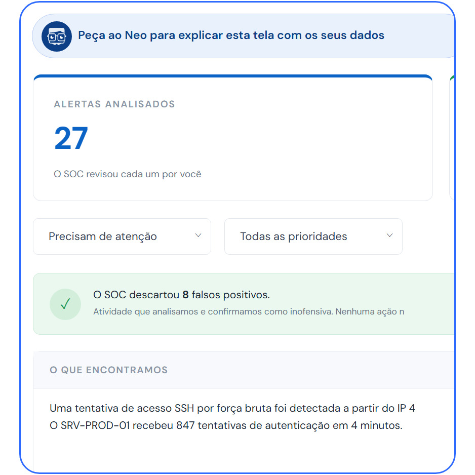 Triagem de alertas no portal TecnetSOC