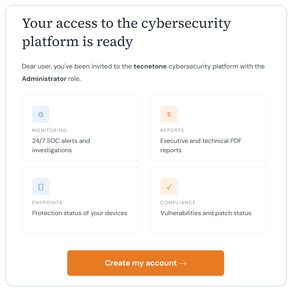 TecnetSOC access email