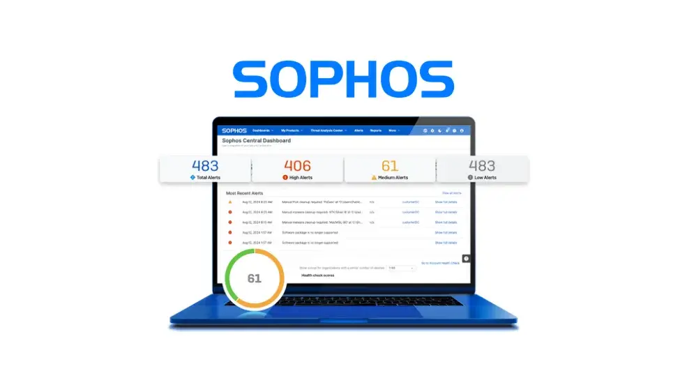 Dashboard de Sophos Central para gestión unificada de ciberseguridad empresarial